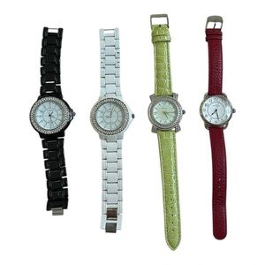 Lot Of 4 80s Watches Gossip Anne Klein Genevex Quartz Untested Retro Vintage